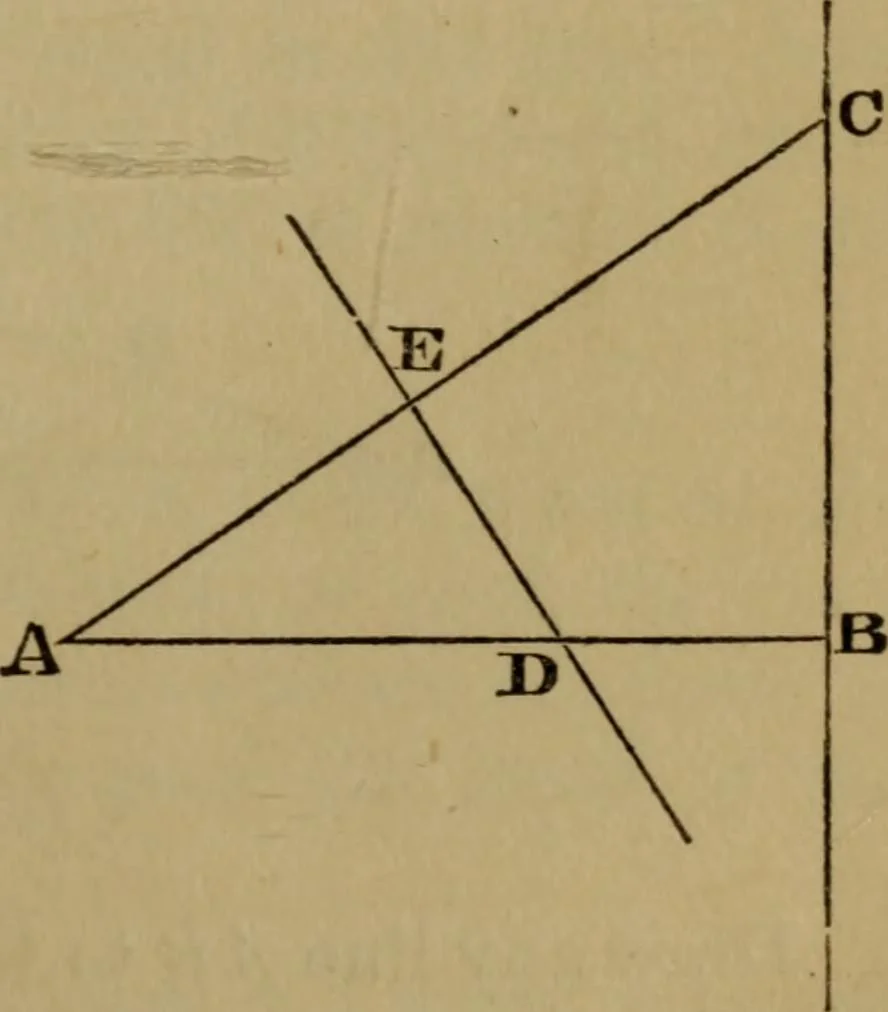 An illustration from Exercises on Euclid and in modern geometry for the use of schools, private students, and junior university students, 1881, leaf 98