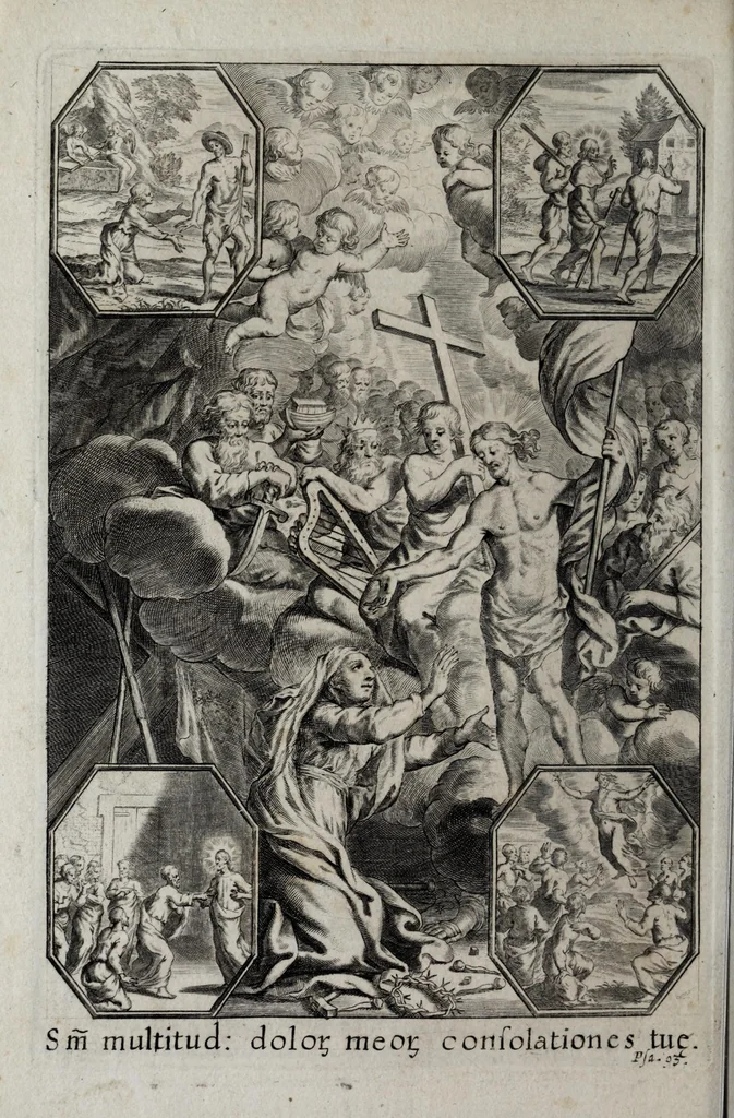An illustration from Exercitia spiritualia S. Ignatij Loyolae, Societatis Iesu fundatoris : cum breui instructione meditandi ex ipsismet exercitijs deprompta : et breue sanctissimi D.N. Alexandri VII de indulgentia plenaria pro ijs, qui exercentur, 1663, leaf 230