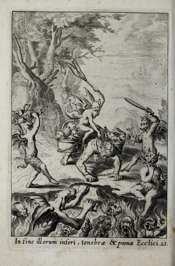 An illustration from Exercitia spiritualia S. Ignatij Loyolae, Societatis Iesu fundatoris : cum breui instructione meditandi ex ipsismet exercitijs deprompta : et breue sanctissimi D.N. Alexandri VII de indulgentia plenaria pro ijs, qui exercentur, 1663, leaf 72