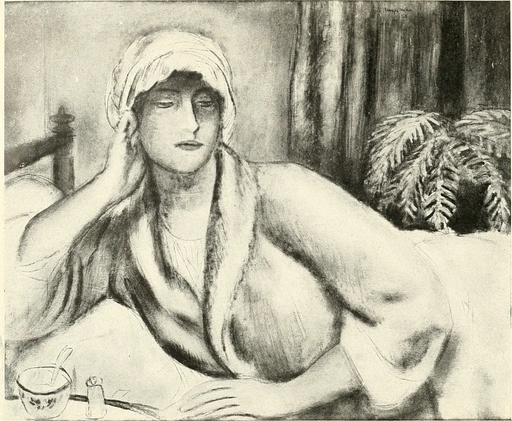 An illustration from Exhibition of American art : June 9th to 5th July, Galerie de la Chambre syndicale des beaux-arts, 1920, leaf 15