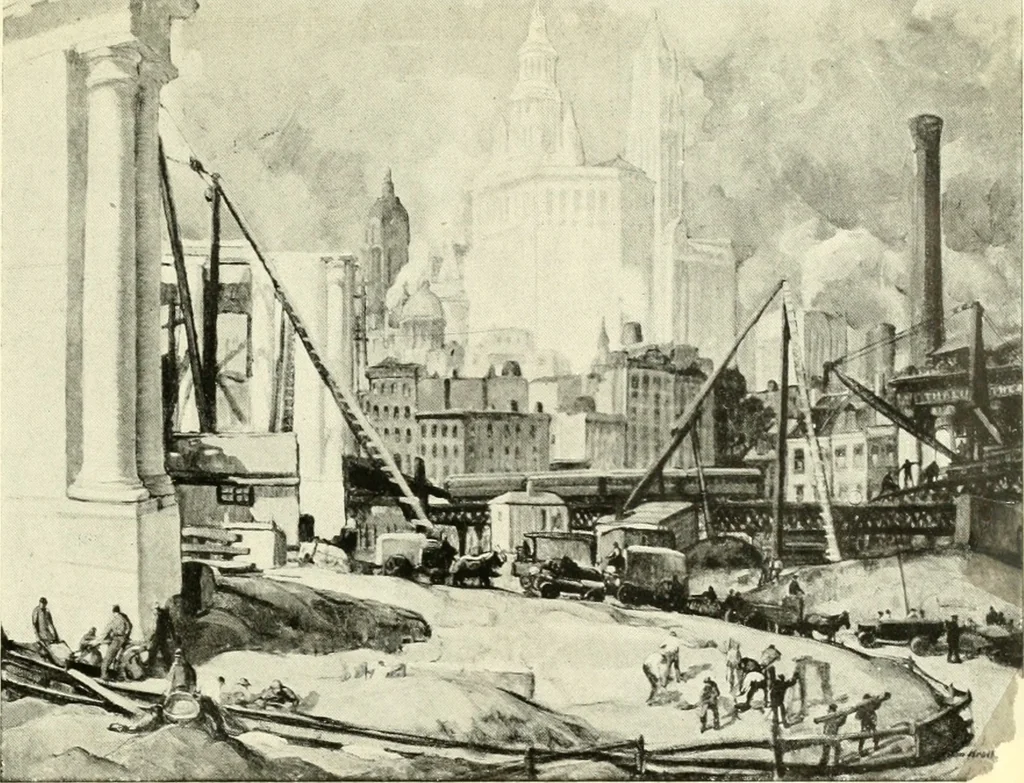 An illustration from Exhibition of American art : June 9th to 5th July, Galerie de la Chambre syndicale des beaux-arts, 1920, leaf 16