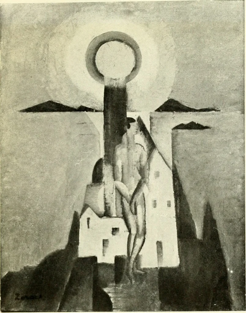 An illustration from Exhibition of American art : June 9th to 5th July, Galerie de la Chambre syndicale des beaux-arts, 1920, leaf 18
