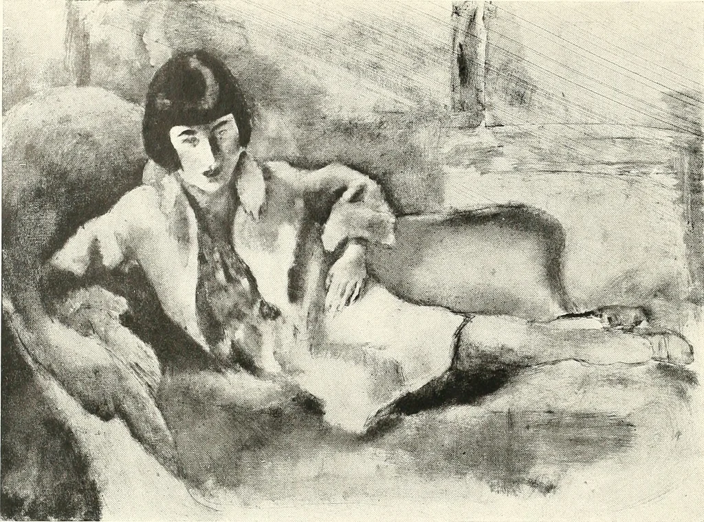 An illustration from Exhibition of American art : June 9th to 5th July, Galerie de la Chambre syndicale des beaux-arts, 1920, leaf 23