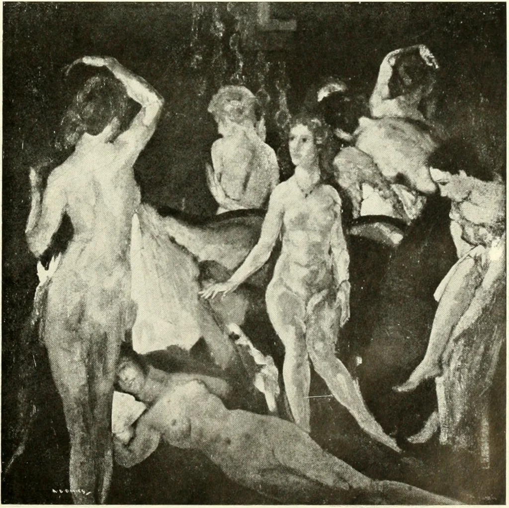 An illustration from Exhibition of American art : June 9th to 5th July, Galerie de la Chambre syndicale des beaux-arts, 1920, leaf 24