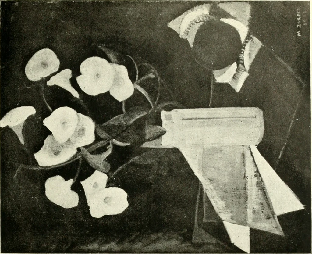 An illustration from Exhibition of American art : June 9th to 5th July, Galerie de la Chambre syndicale des beaux-arts, 1920, leaf 28
