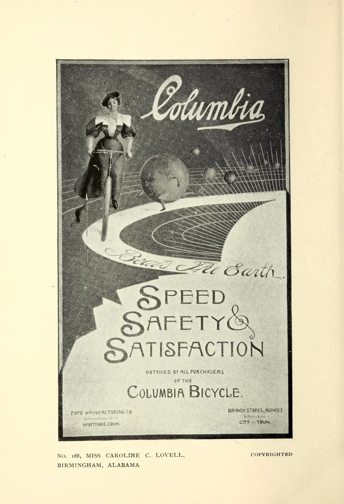 An illustration from Exhibition of Columbia bicycle art poster designs, 1896, leaf 20