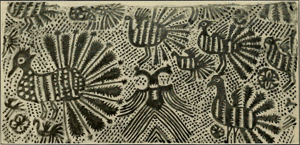 An illustration from Exhibition of national Russian art, 17th, 18th and early 19th centuries : peasant embroideries, costumes, headdresses, hand-woven materials, laces, ikons, articles of silver, copper, etc., 1900, leaf 25