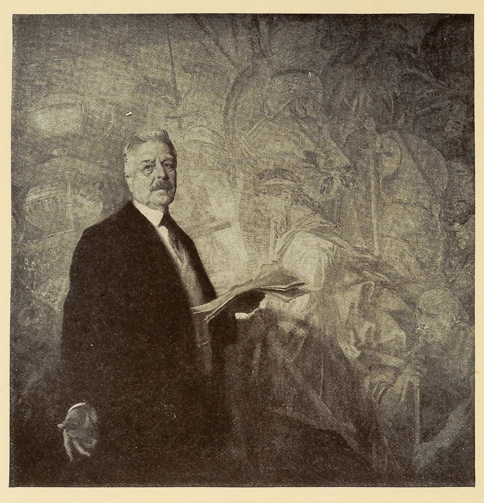 An illustration from Exhibition of war portraits : signing of the Peace treaty, 1919, and portraits of distinguished leaders of America and of the allied nations painted by eminent American artists for presentation to the National Portrait Gallery, 1921, leaf 52