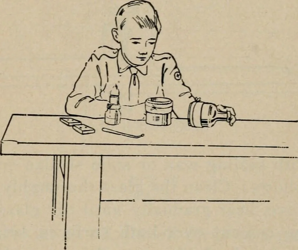 An illustration from Experimental glass blowing for boys, 1920, leaf 55