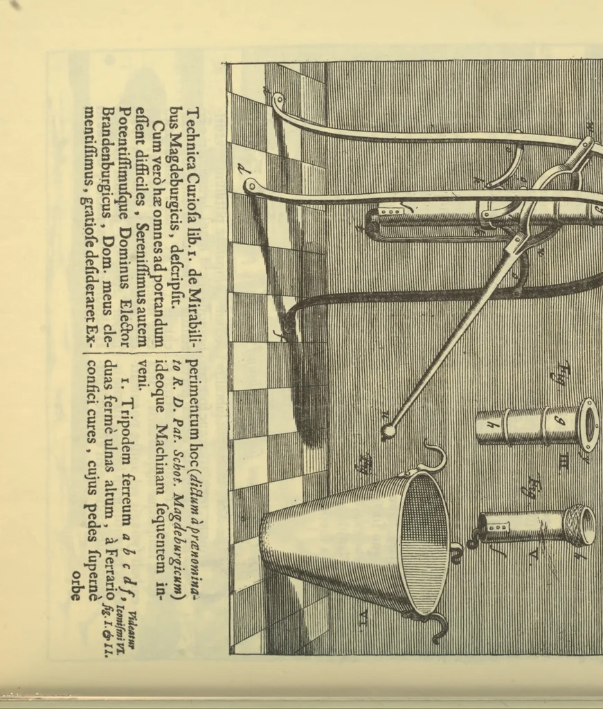 An illustration from Experimenta nova (ut vocantur) magdeburgica de vacuo spatio, 1672, leaf 101