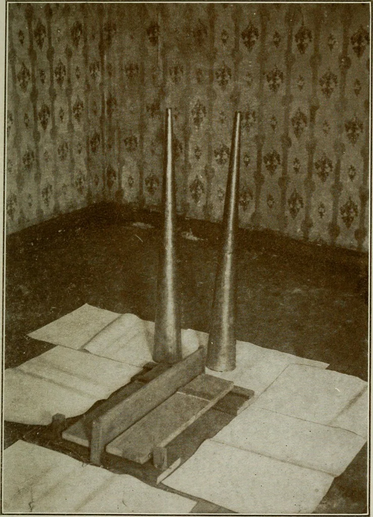 An illustration from Experiments in psychical science, levitation, contact, and the direct voice, 1919, leaf 202