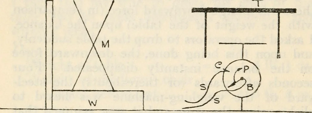 An illustration from Experiments in psychical science : levitation, contact, and the direct voice, 1919, leaf 53