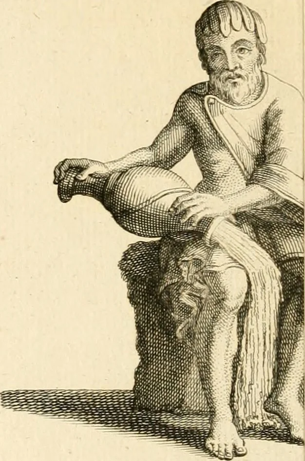 An illustration from Explication de divers monumens singuliers, qui ont rapport a la religion des plus anciens peuples : avec l'examen de la derniere edition des ouvrages de S. Jerôme, & un traité sur l'astrologie judiciaire : ouvrage enrichi de figures en taille-douce, 1739, leaf 413