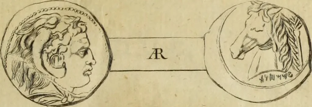An illustration from Explication de quelques medailles de peuples, de villes, et de rois grecques & pheniciennes, 1773, leaf 2