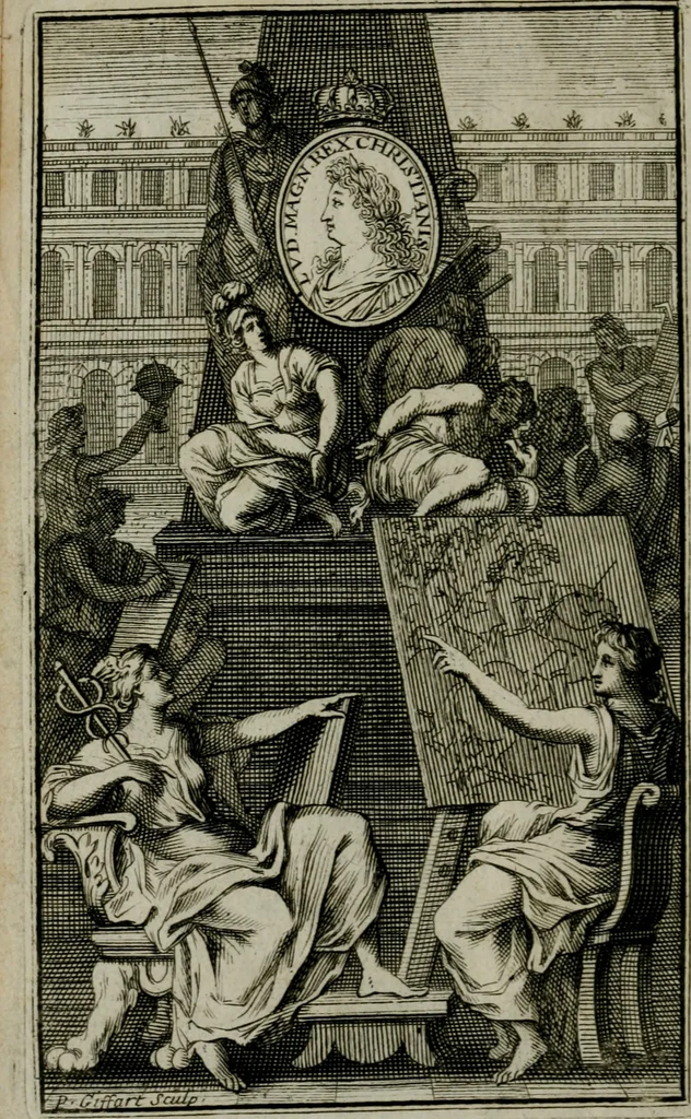 An illustration from Explication des tableaux de la galerie de Versailles et de ses deux sallons, 1687, leaf 7