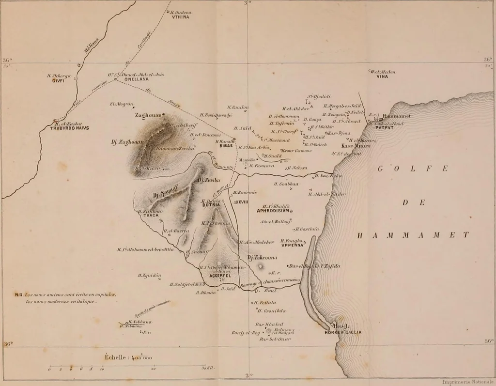 An illustration from Explorations épigraphiques et archéologiques en Tunisie, 1883, leaf 181