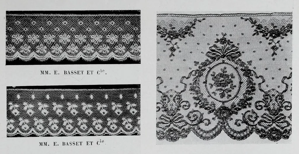 An illustration from Exposition Franco-Britannique, Londrés 1908 : section française (classe 84) dentelles, broderies, passementeries et dessins, 1908, leaf 101