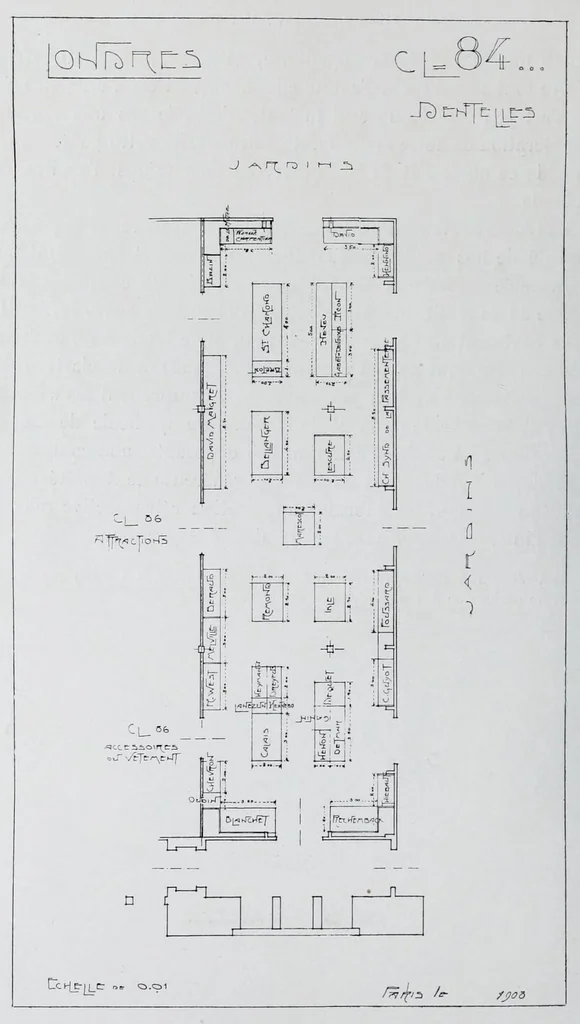 An illustration from Exposition Franco-Britannique, Londrés 1908 : section française (classe 84) dentelles, broderies, passementeries et dessins, 1908, leaf 12