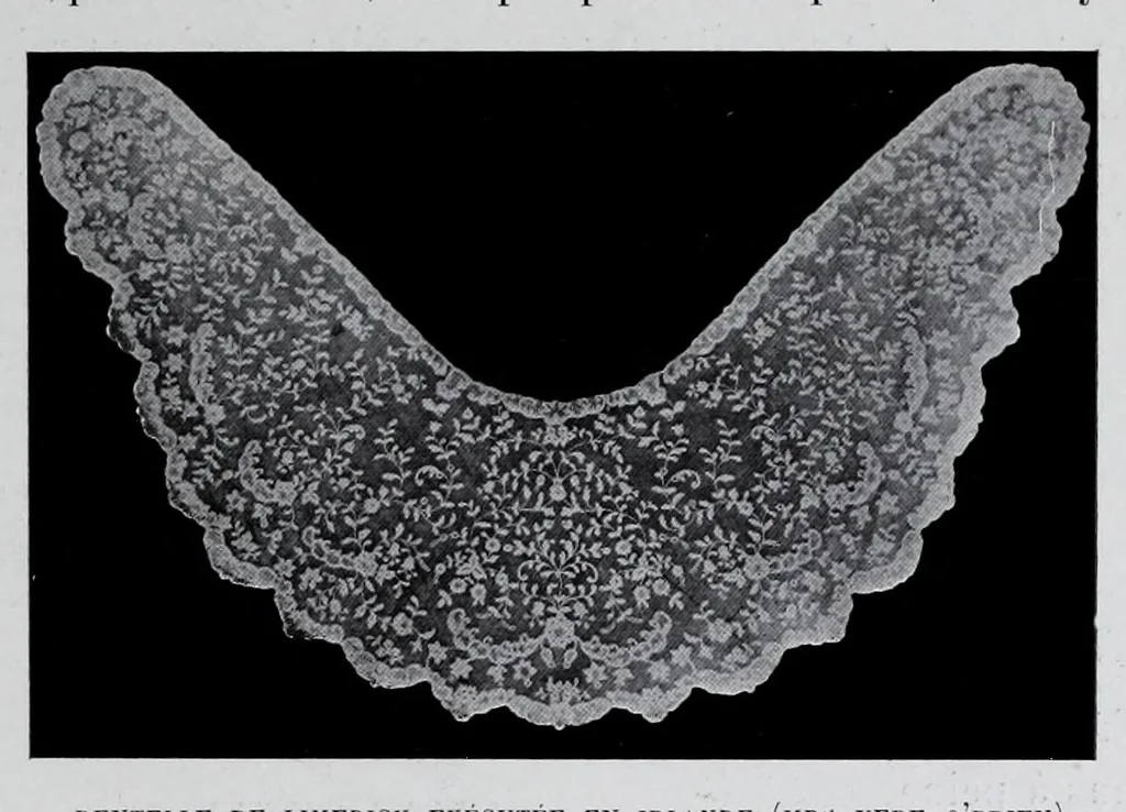 An illustration from Exposition Franco-Britannique, Londrés 1908 : section française (classe 84) dentelles, broderies, passementeries et dessins, 1908, leaf 155