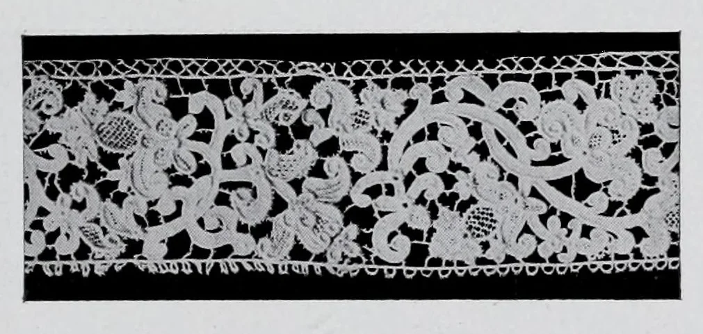 An illustration from Exposition Franco-Britannique, Londrés 1908 : section française (classe 84) dentelles, broderies, passementeries et dessins, 1908, leaf 161
