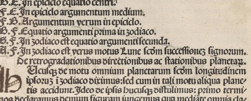 An illustration from Expositionis canonu[m] la Camillo Leonardo Expositionis canonu[m ibri desiderati equaitionis celestiu[m] motuum sine calculo, leaf 33