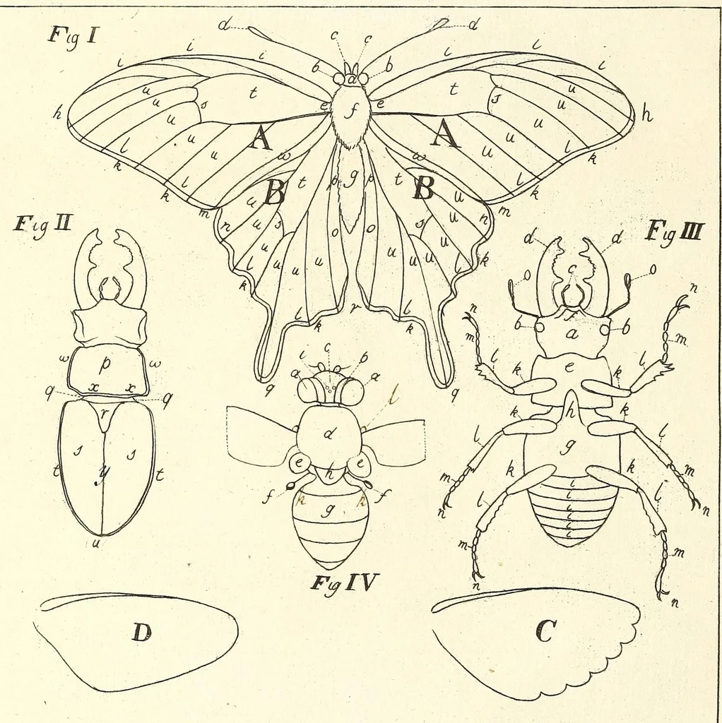 An illustration from An exposition of English insects : with curious observations and remarks, wherein each insect is particularly described; its parts and properties considered; the different sexes distinguished, and the natural history faithfully related : the whole illustrated with copper plates, 1776, leaf 16