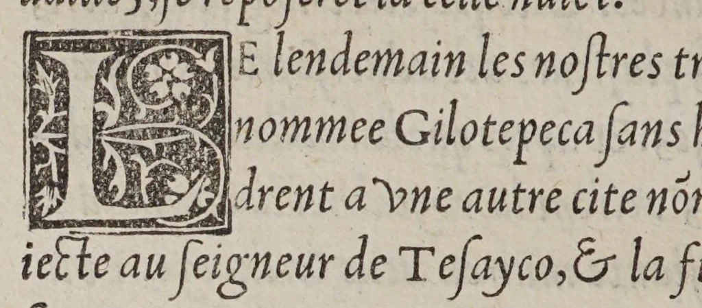 An illustration from Extraict ou recueil des isles nouuelleme[n]t trouuees en la grand mer oceane ou temps du roy Despaigne Ferna[n]d & Elizabeth sa femme,, 1532, leaf 416