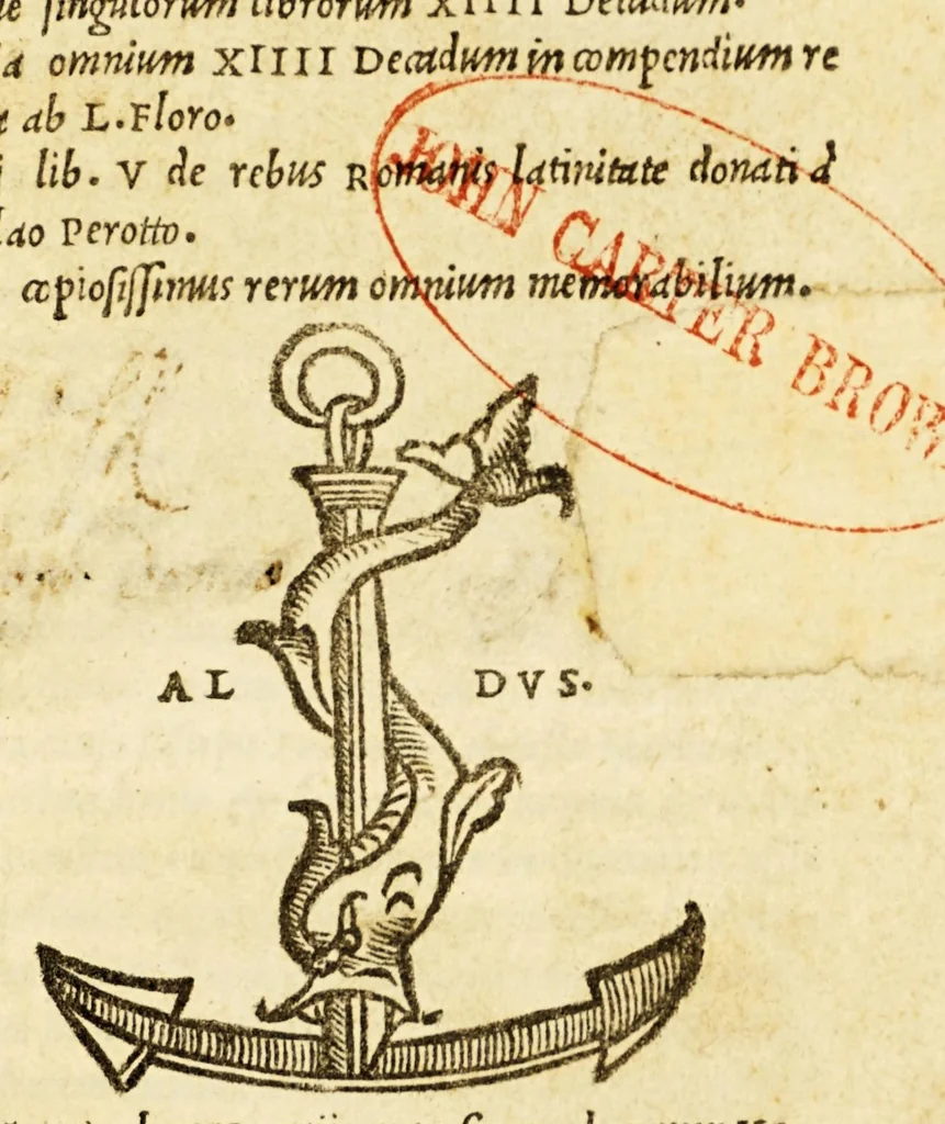 An illustration from Ex XIIII. T. Liuii decadibus. Prima, tertia, quarta, in qua præter fragmenta III, & X libri, quæ in Germania nuper reperta, hic etiam continentur, multa adulterina expunximus, multa uera recipimus, quæ in alijs non habentur. Epitome singulorum librorum XIII decadum. Historia omnium XIIII decadum in compendium redacta ab L. Floro. Polybij lib. V de rebus Romanis Latinitate donati à Nicolao Perotto. Index copiosissimus rerum omnium memorabilium, 1518, leaf 9