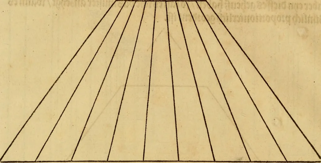 An illustration from Eyn schön nützlich Büchlin vnd Vnderweisung der Kunst des Messens mit dem Zirckel, Richtscheidt oder Linial : zu nutz allen Kunstliebhabern fürnemlich den Malern, Bildhawern, Goldschmiden, Seidenstikern, Steynmetzen, Scheinern auch allen Andern so sich der Kunst des Messens (Perspectiua zü latin gnant) zügebrauchen Lust haben : darin Man auch solche Kunst leichter dan ausz etzlichen hieuorgetruckten Büchern begreiffen vn lernen mag mit vil [i.e., 56] schönen darzü dienenden Figuren, 1531, leaf 17