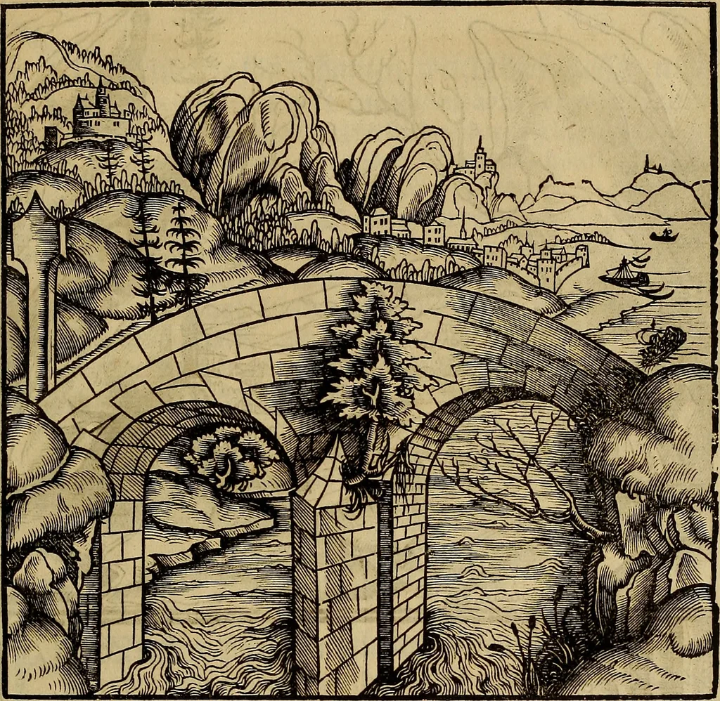 An illustration from Eyn schön nützlich Büchlin vnd Vnderweisung der Kunst des Messens mit dem Zirckel, Richtscheidt oder Linial : zu nutz allen Kunstliebhabern fürnemlich den Malern, Bildhawern, Goldschmiden, Seidenstikern, Steynmetzen, Scheinern auch allen Andern so sich der Kunst des Messens (Perspectiua zü latin gnant) zügebrauchen Lust haben : darin Man auch solche Kunst leichter dan ausz etzlichen hieuorgetruckten Büchern begreiffen vn lernen mag mit vil [i.e., 56] schönen darzü dienenden Figuren, 1531, leaf 78