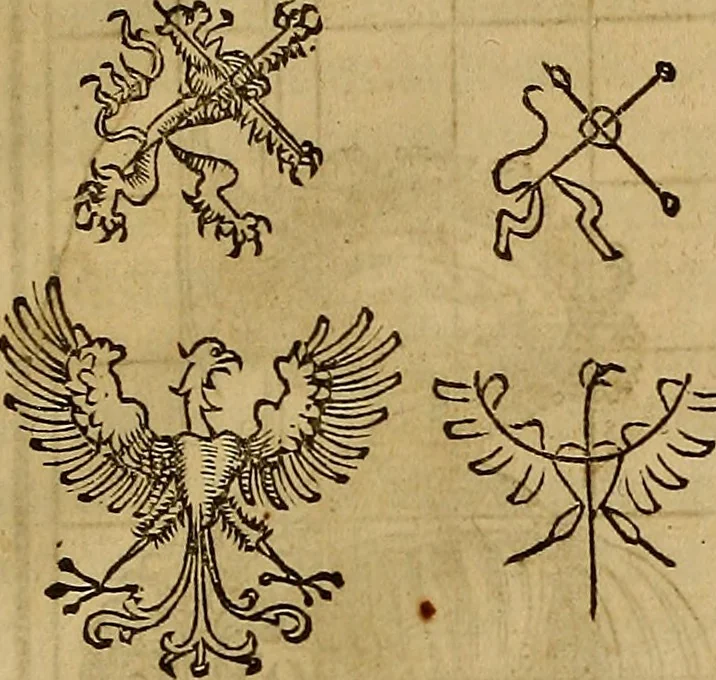 An illustration from Eyn schön nützlich Büchlin vnd Vnderweisung der Kunst des Messens mit dem Zirckel, Richtscheidt oder Linial : zu nutz allen Kunstliebhabern fürnemlich den Malern, Bildhawern, Goldschmiden, Seidenstikern, Steynmetzen, Scheinern auch allen Andern so sich der Kunst des Messens (Perspectiua zü latin gnant) zügebrauchen Lust haben : darin Man auch solche Kunst leichter dan ausz etzlichen hieuorgetruckten Büchern begreiffen vn lernen mag mit vil [i.e., 56] schönen darzü dienenden Figuren, 1531, leaf 92