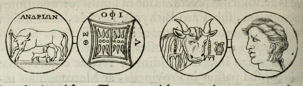 An illustration from Ezechielis Spanhemii Dissertationes de praestantia et usu numismatum antiquorum, 1671, leaf 224