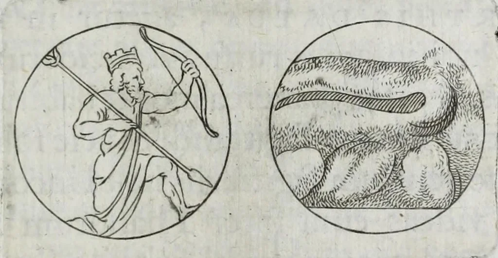 An illustration from Ezechielis Spanhemii Dissertationes de praestantia et usu numismatum antiquorum, 1671, leaf 341
