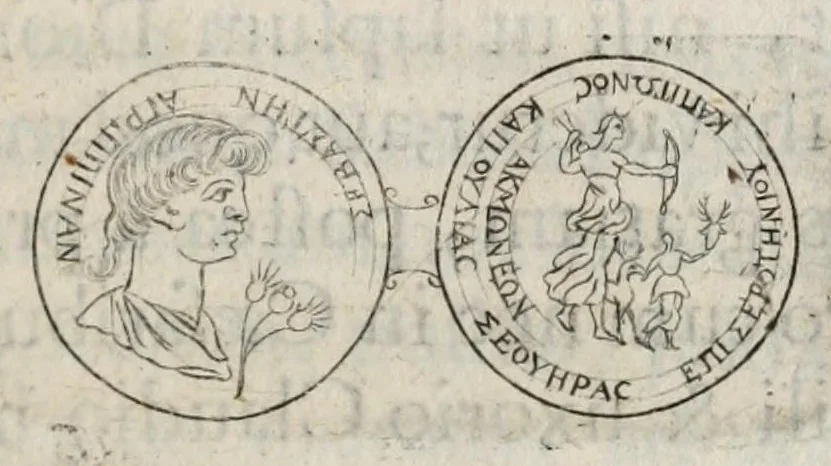 An illustration from Ezechielis Spanhemii Dissertationes de praestantia et usu numismatum antiquorum, 1671, leaf 129