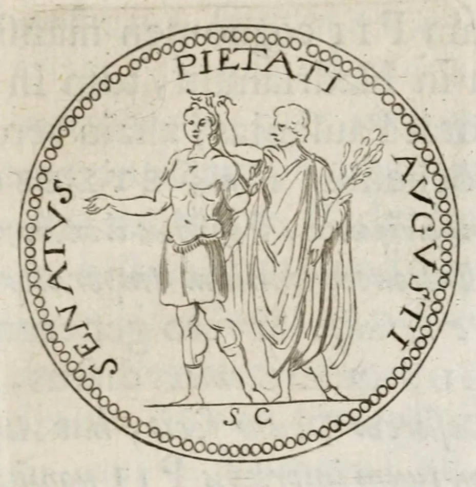 An illustration from Ezechielis Spanhemii Dissertationes de praestantia et usu numismatum antiquorum, 1671, leaf 237