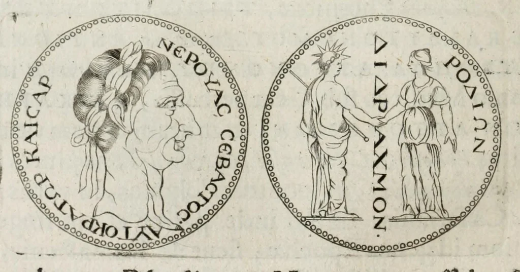 An illustration from Ezechielis Spanhemii Dissertationes de praestantia et usu numismatum antiquorum, 1671, leaf 304
