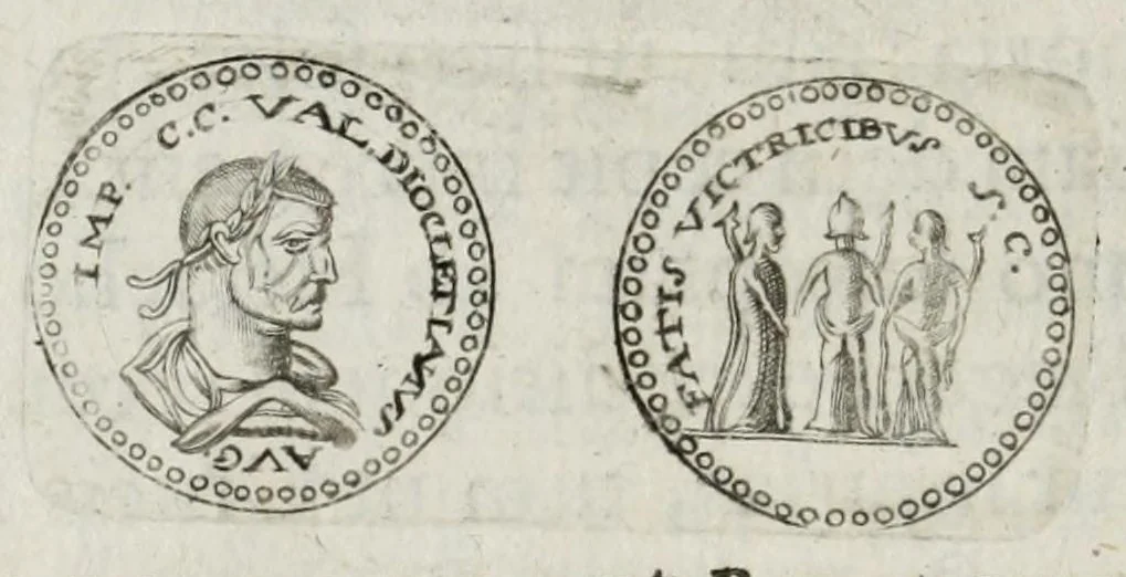 An illustration from Ezechielis Spanhemii Dissertationes de praestantia et usu numismatum antiquorum, 1671, leaf 352