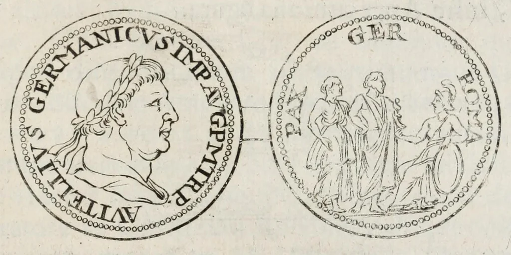 An illustration from Ezechielis Spanhemii Dissertationes de praestantia et usu numismatum antiquorum, 1671, leaf 365