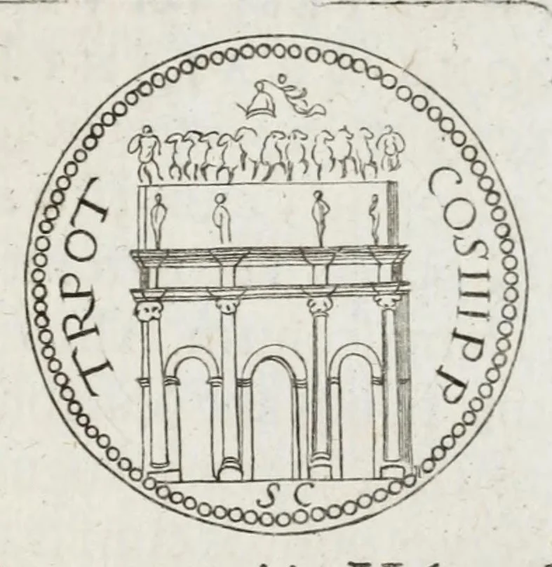 An illustration from Ezechielis Spanhemii Dissertationes de praestantia et usu numismatum antiquorum, 1671, leaf 371