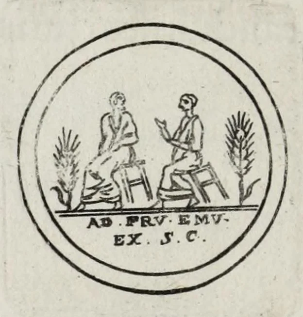 An illustration from Ezechielis Spanhemii Dissertationes de praestantia et usu numismatum antiquorum, 1671, leaf 60