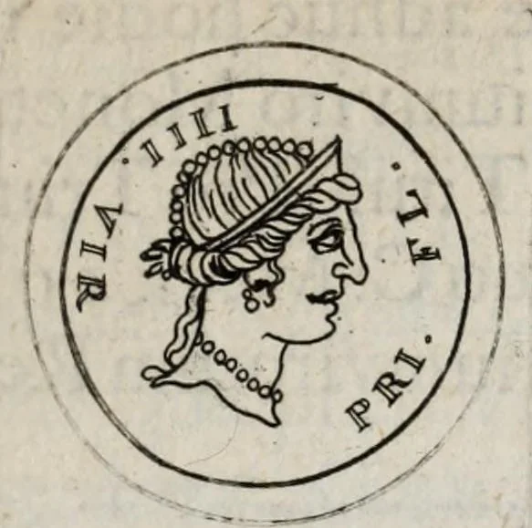 An illustration from Ezechielis Spanhemii Dissertationes de praestantia et usu numismatum antiquorum, 1671, leaf 67