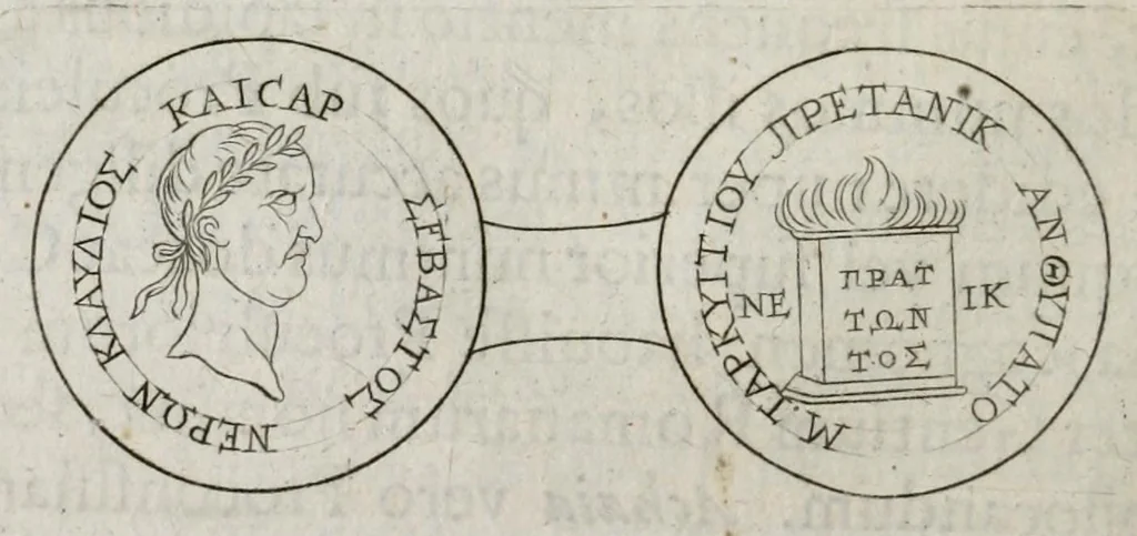 An illustration from Ezechielis Spanhemii Dissertationes de praestantia et usu numismatum antiquorum, 1671, leaf 78