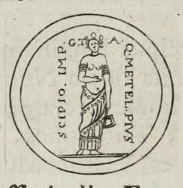 An illustration from Ezechielis Spanhemii Dissertationes de praestantia et usu numismatum antiquorum, 1671, leaf 88