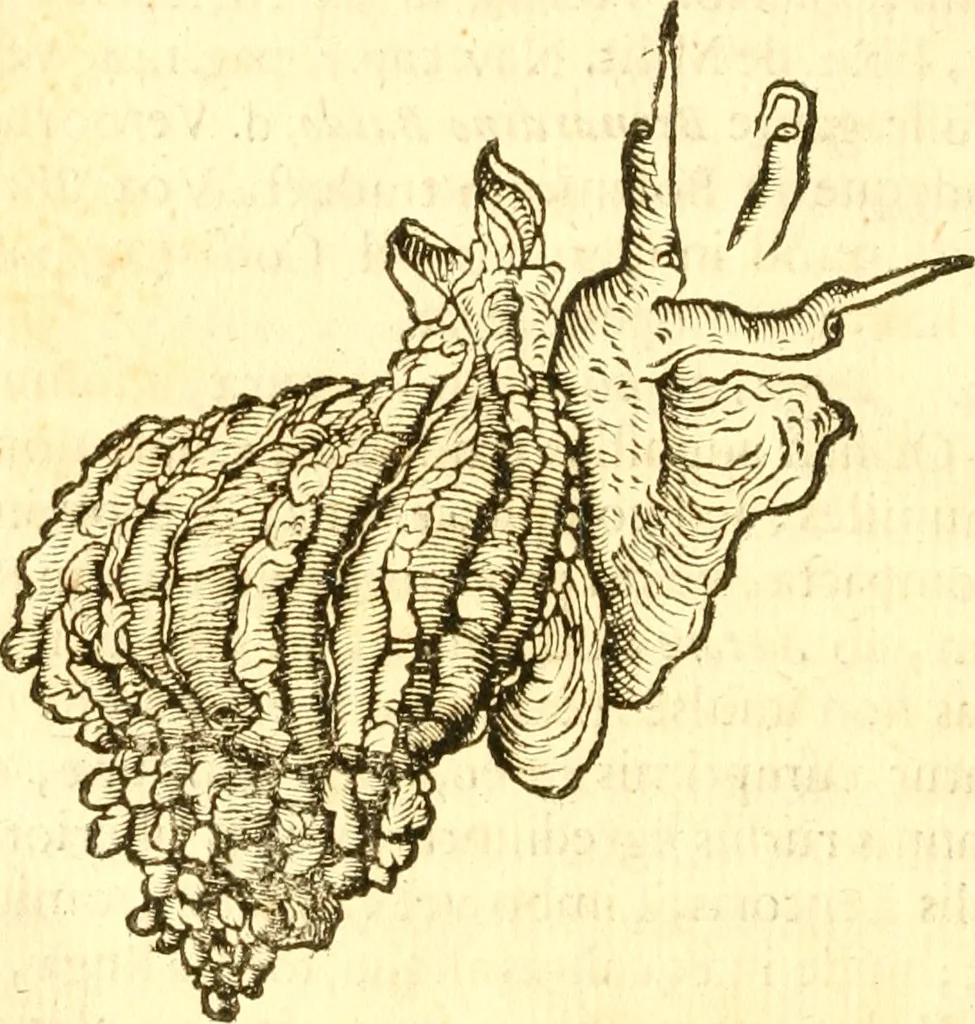 An illustration from Fabii Columnæ, Lyncei, nobilis Neapolitani, genere Romani, Opusculum de Purpura : Romae primùm, an. 1616 editum, & nunc iterùm luci datum, operâ ac studio Johann-Danielis Majoris ... cujus novissimè accesserunt annotationes quædam, 1675, leaf 141