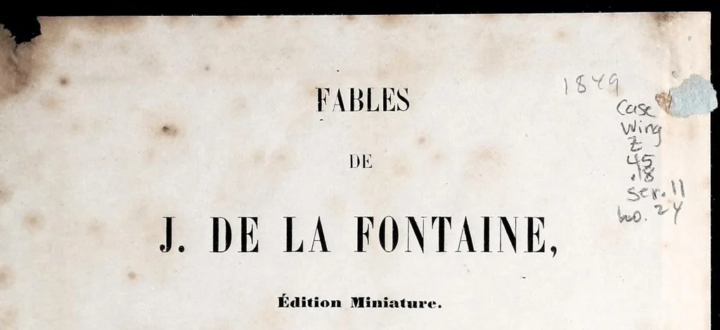 An illustration from Fables de J. de La Fontaine, 1849, leaf 1