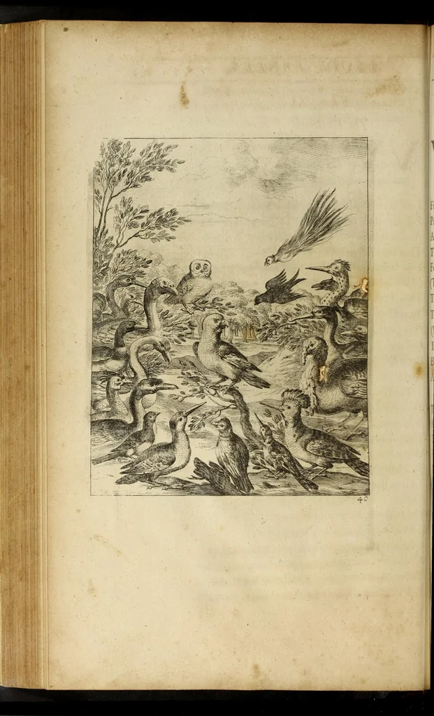 An illustration from The fables of Aesop paraphras'd in verse : adorn'd with sculpture, and illustrated with annotations, 1668, leaf 188