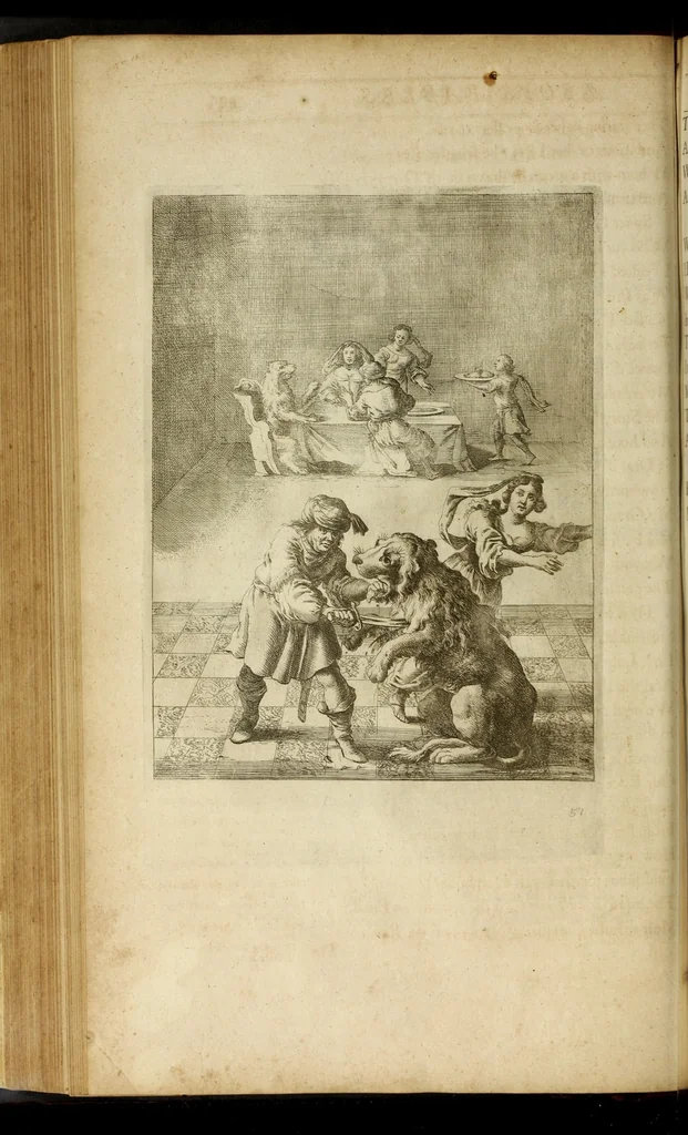 An illustration from The fables of Aesop paraphras'd in verse : adorn'd with sculpture, and illustrated with annotations, 1668, leaf 240