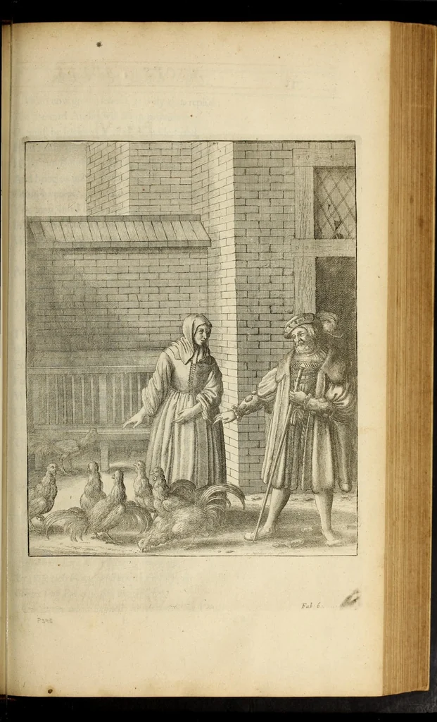 An illustration from The fables of Aesop paraphras'd in verse : adorn'd with sculpture, and illustrated with annotations, 1668, leaf 423
