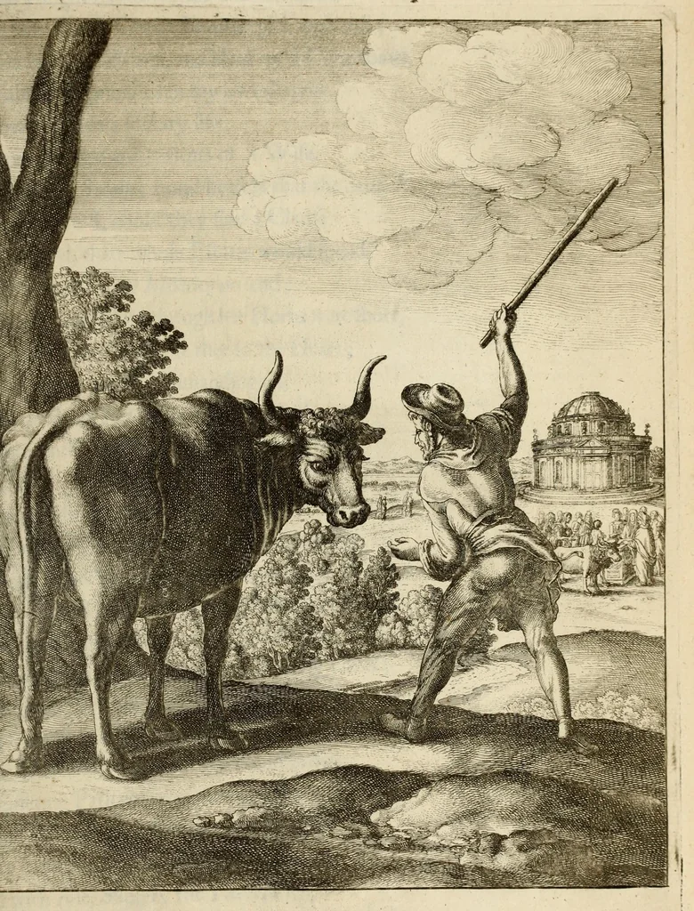 An illustration from The fables of Aesop paraphras'd in verse : adorn'd with sculpture, and illustrated with annotations, 1668, leaf 443