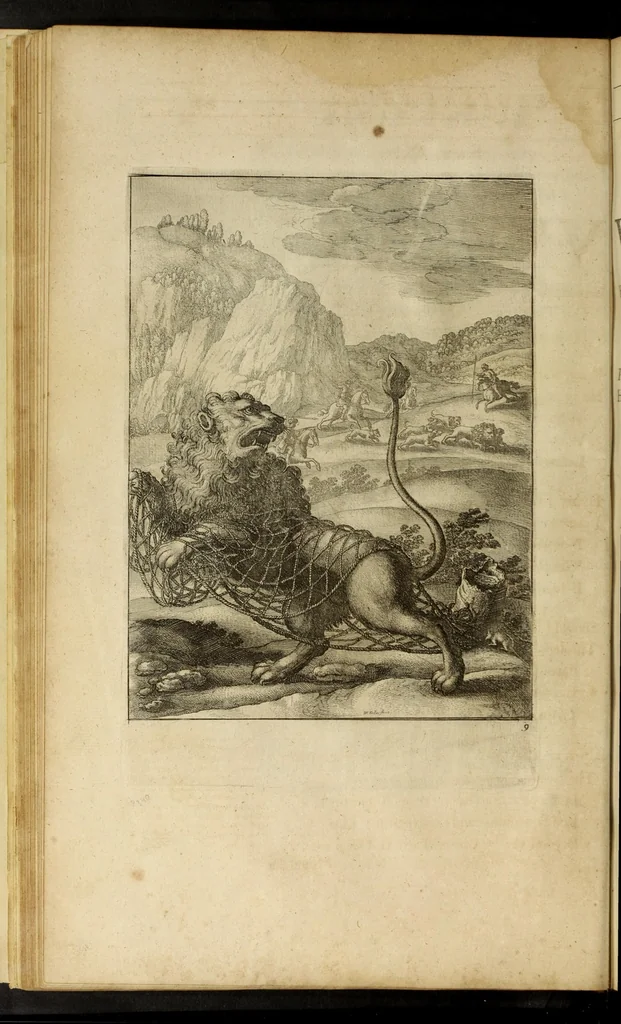 An illustration from The fables of Aesop paraphras'd in verse : adorn'd with sculpture, and illustrated with annotations, 1668, leaf 56